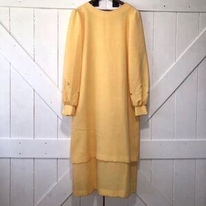 Vintage Women’s Givenchy En Plus Dress Long Sleeve Shoulder Pads Retro Size 36